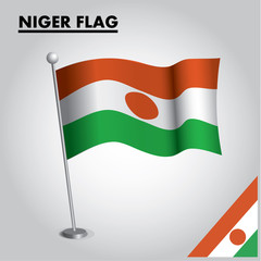 National flag of NIGER on a pole