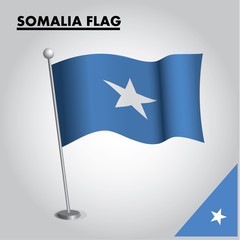 National flag of SOMALIA on a pole