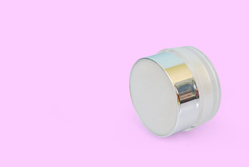 White face cream packaging on white background.With Clipping Path.