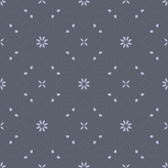 Grey floral pattern with beautiful geometric floral  form