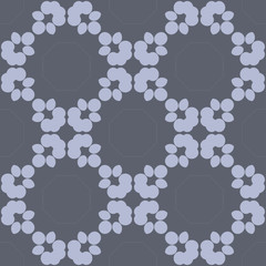 Grey floral pattern with beautiful geometric floral  form