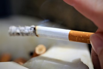 cigarette in ashtray