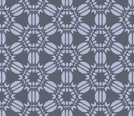 Poster Monochrome grey pattern with geometric floral form © AnaMaria