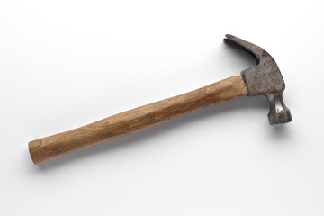 used hammer isolated on white background