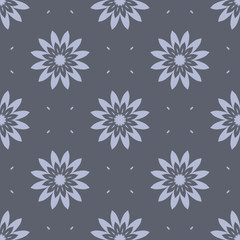 Grey geometric abstract floral pattern