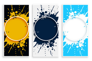 Naklejka premium abstract ink splash banner in different colors