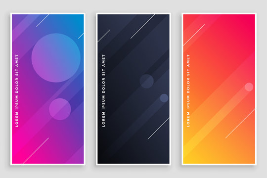 modern vibrant banners design set