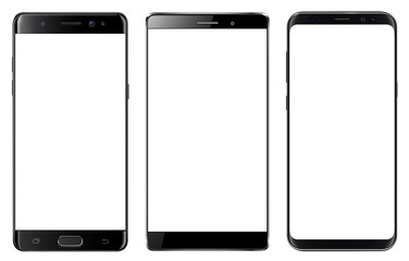 Smartphones, mobile phones isolated