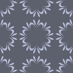 Grey geometric abstract floral pattern