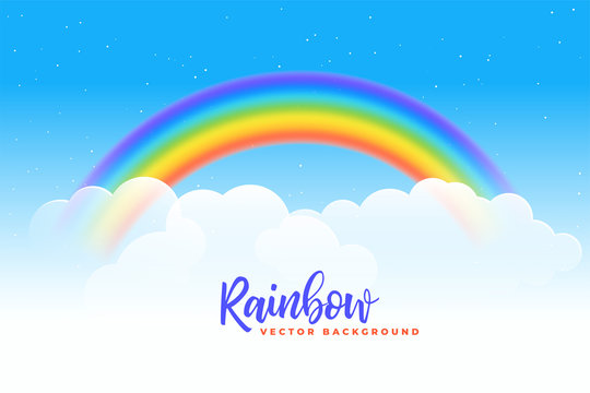 rainbow and clouds background design