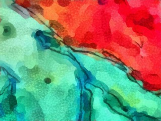 Beauty colorful watercolor background in fantasy style. Paint in water on paper creative pattern. Abstract splashes.