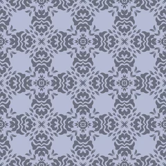 Foto op Canvas Grey floral geometric pattern with beautiful form © AnaMaria