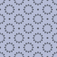 Grey monochrome floral abstract geometric pattern