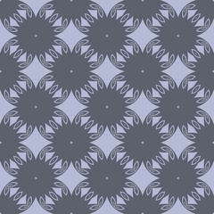 Grey monochrome floral abstract geometric pattern