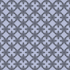 Grey monochrome floral abstract geometric pattern