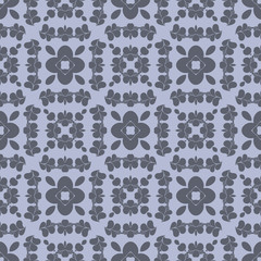 Grey monochrome floral geometric pattern