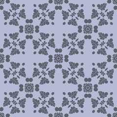 Grey monochrome floral geometric pattern
