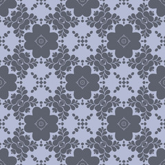 Grey monochrome floral geometric pattern