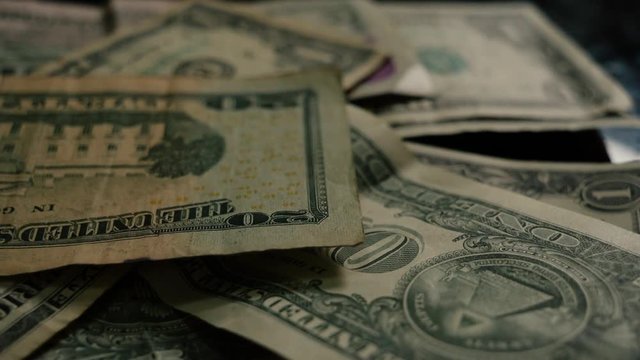 Rotating background of money dollars usa close up