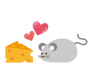 ねずみ　ねずみ年　2020年　年賀状　イラスト　チーズ