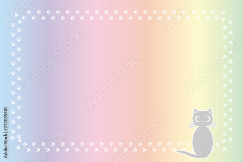 Background Wallpaper Vector Illustration Design Free Free Size Charge Free Colorful Color Rainbow Show Business Entertainment Party Image 背景素材 猫の足跡 肉球 子猫 動物 可愛い イラスト 動物病院 ペットショップ 宣伝広告 無料素材 Advertisement