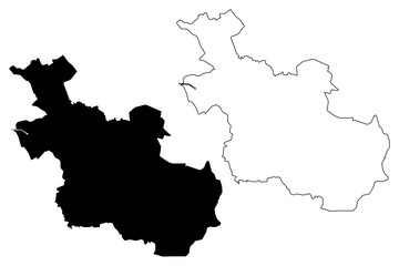 Obraz premium Overijssel province (Kingdom of the Netherlands, Holland) map vector illustration, scribble sketch Overijssel map