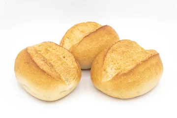 Fotobehang Three breads isolated on white background. © RaffaelAlexander