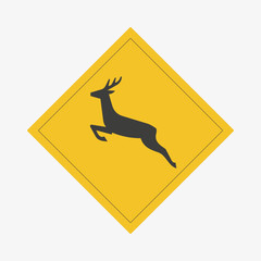 Deer Crossing Sign  icon for mobile concept and web apps icon. Transparent outline, thin line icon for website design and mobile, app development