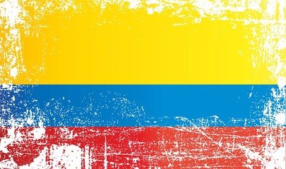 Flag of Colombia, Wrinkled dirty spots. Can be used for design, stickers, souvenirs