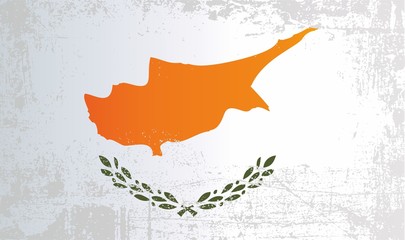 Flag of Cyprus. Wrinkled dirty spots. Can be used for design, stickers, souvenirs