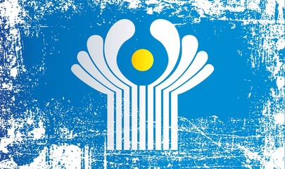 Flag Of The Commonwealth Of Independent States. Wrinkled dirty spots. Can be used for design,...
