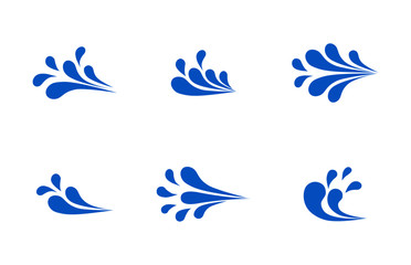 Fototapeta premium water splash icon or logo Isolated on white background. Cartoon style. Vector Illustration.