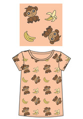 monkey print for children clothes manufacturing