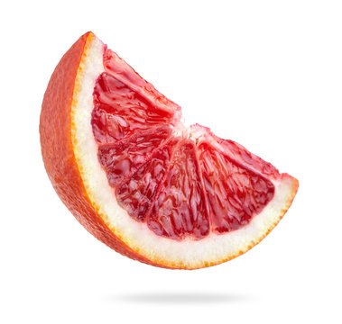 blood orange slice isolated on white background