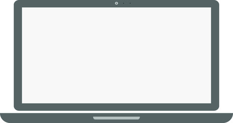 gray laptop in the style of minimalism