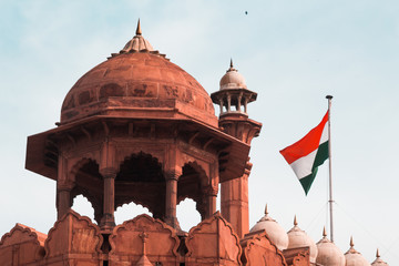 India travel tourism background - Dome, Red Fort (Lal Qila) Delhi - World Heritage Site. Delhi, India