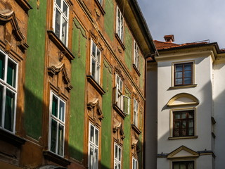 Fototapeta na wymiar The old town street in Ljubljana, Slovenia