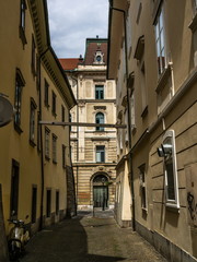 The old town street in Ljubljana, Slovenia