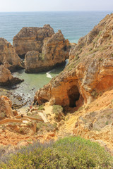 Beautiful Landscape Cliff, Ponta da Piedade in Lagos, Algarve, Portugal 