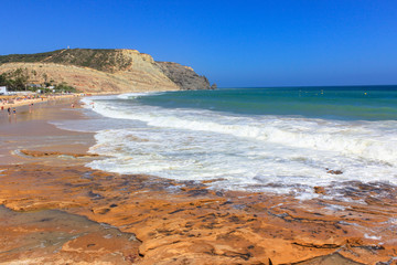 Fototapeta na wymiar Algarve Beautiful Landscape on Praia da Luz Beach, Lagos, Algarve, Portugal