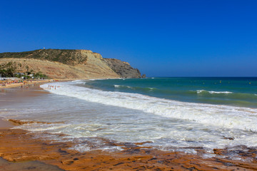 Algarve Beautiful Landscape on Praia da Luz Beach, Lagos, Algarve, Portugal