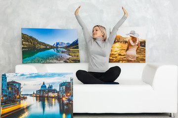 Home interior poster or painting canvas design template