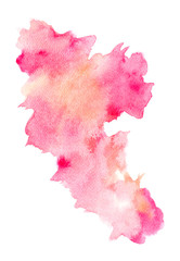 Abstract red watercolor on white background, Red color splashing on the paper, to design and decoration backgrounds banners