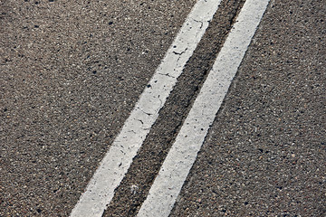 Asphalt Road with White Road Lines