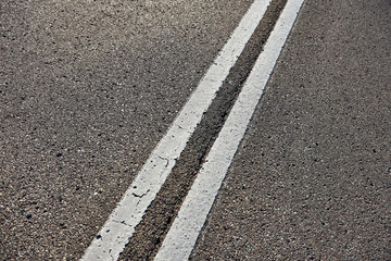 Fototapeta premium Asphalt Road with White Road Lines