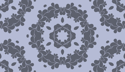 Grey monochrome floral geometric pattern