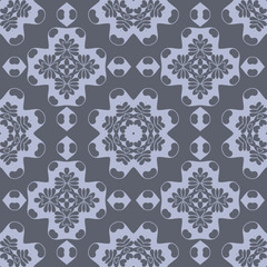 Grey monochrome floral geometric pattern
