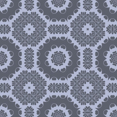 Grey monochrome floral geometric pattern