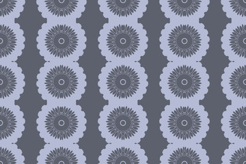 Grey monochrome floral geometric pattern