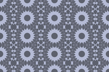 Grey monochrome floral geometric pattern